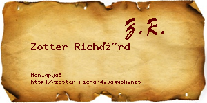 Zotter Richárd névjegykártya