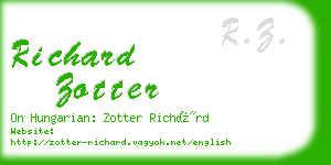 richard zotter business card